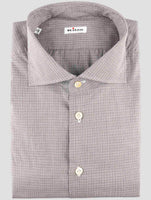 Kiton Brown White Cotton Shirt