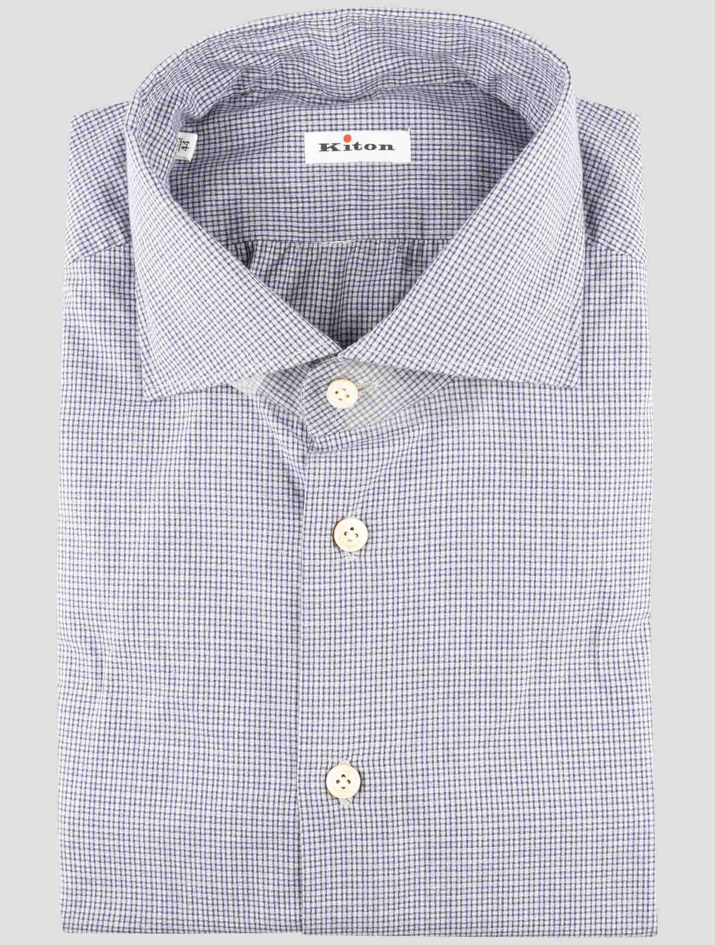Kiton Blue Cotton Shirt