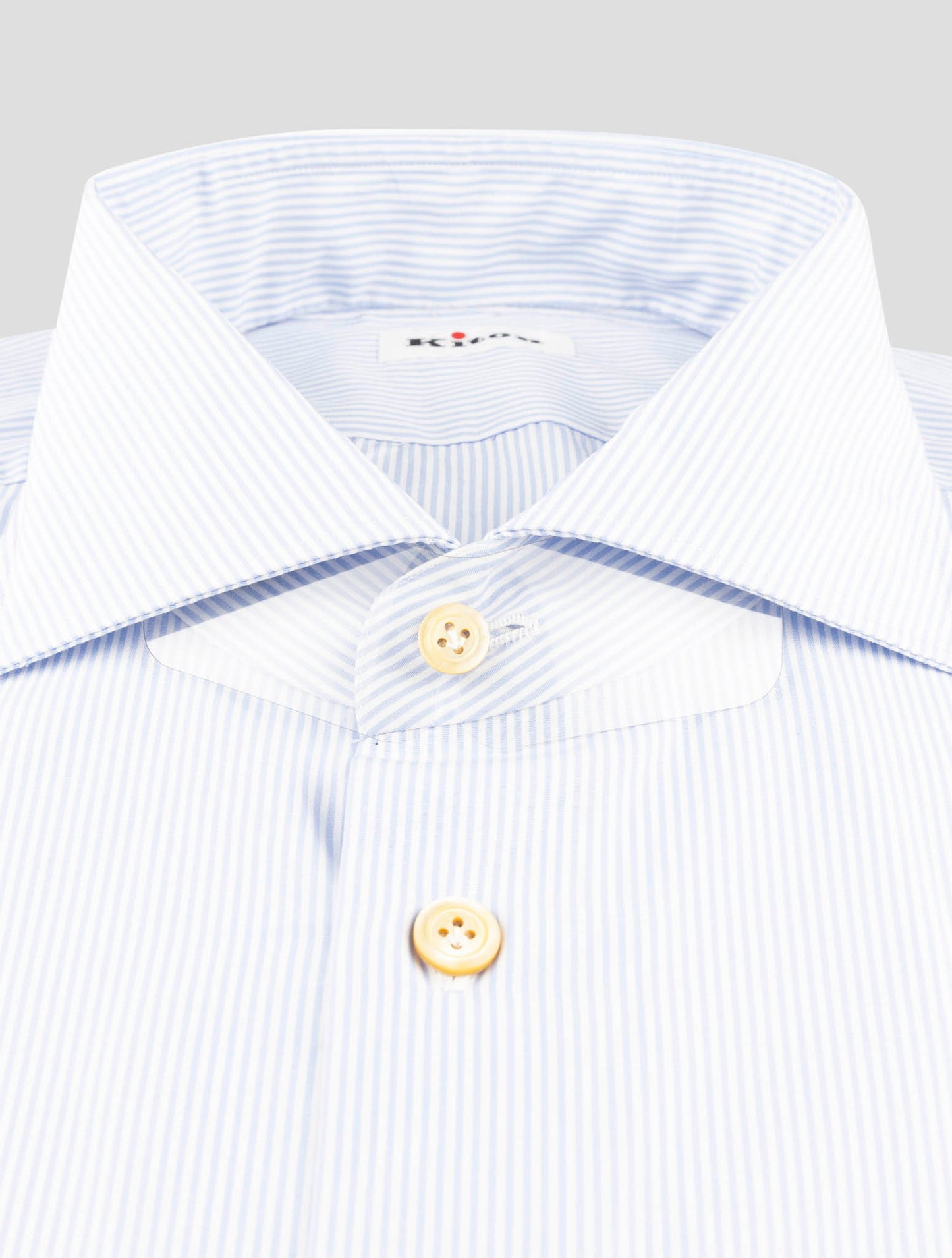 Kiton Light Blue White Cotton Shirt