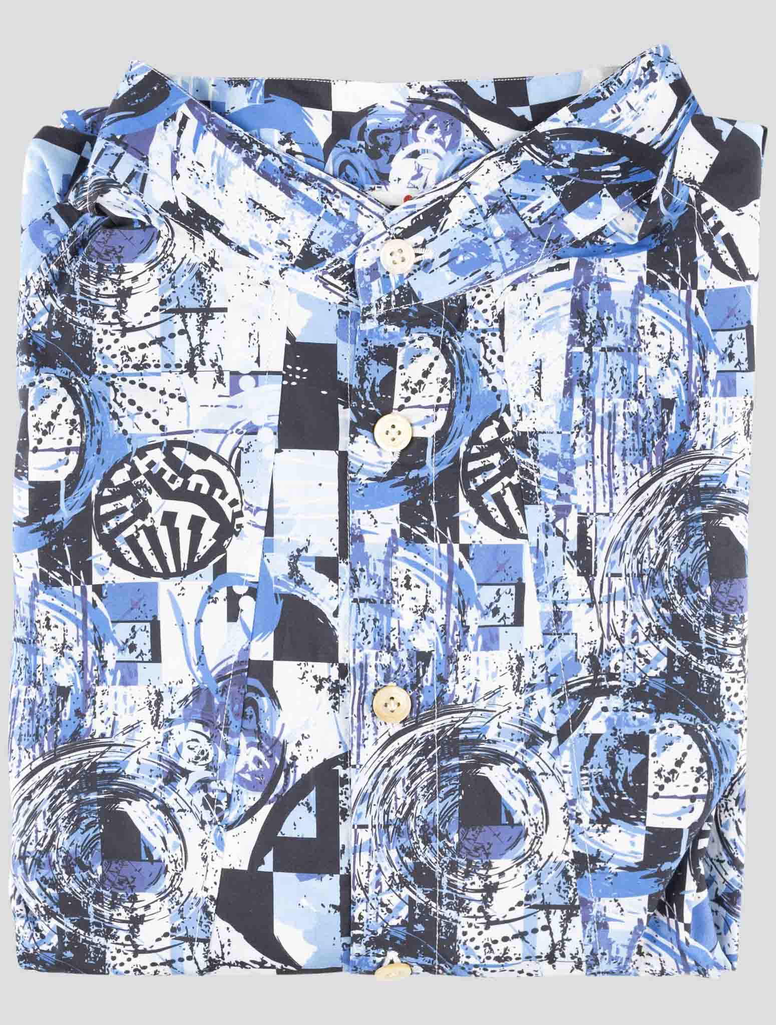 Kiton Blue Cotton Shirt