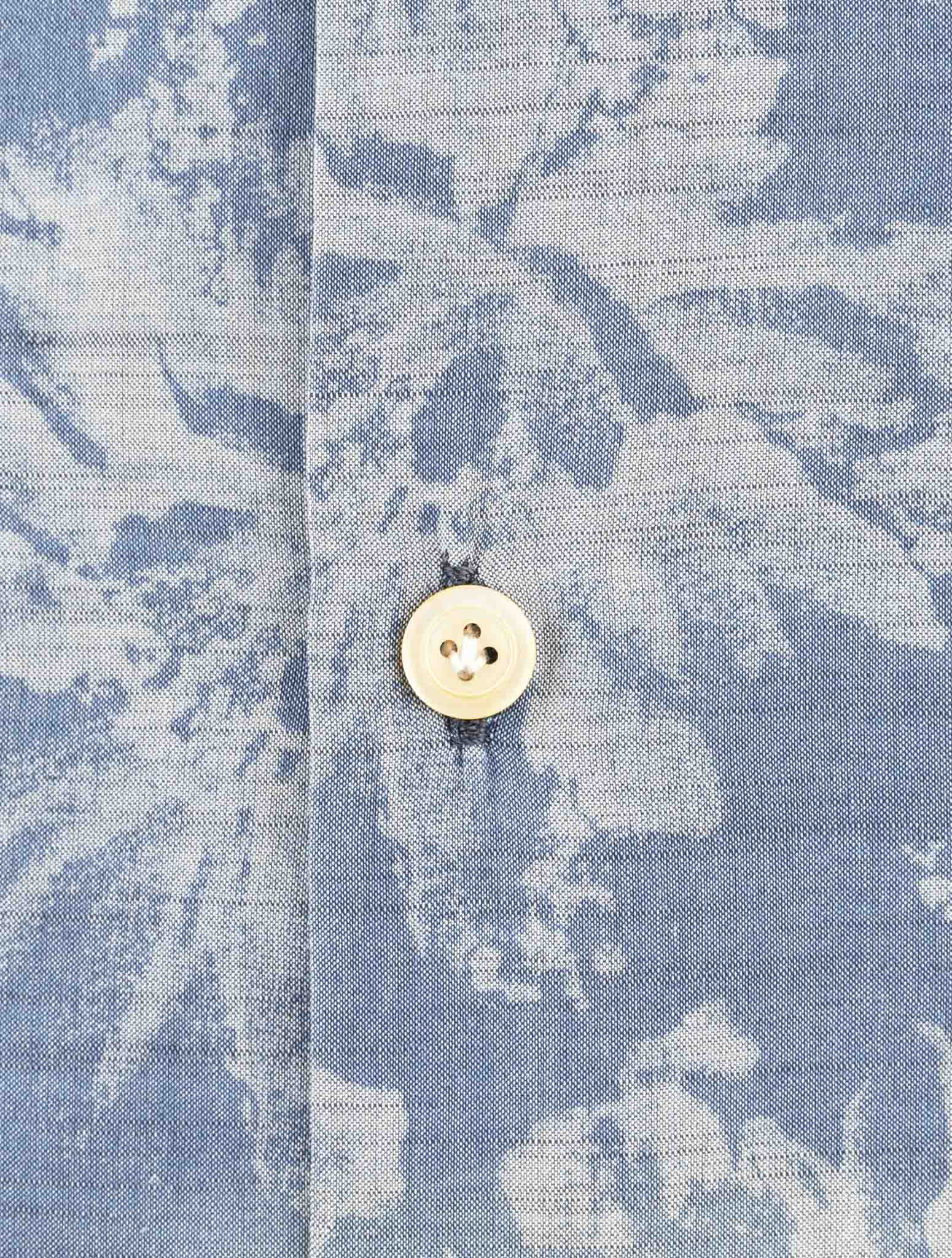 Kiton Blue Cotton Shirt