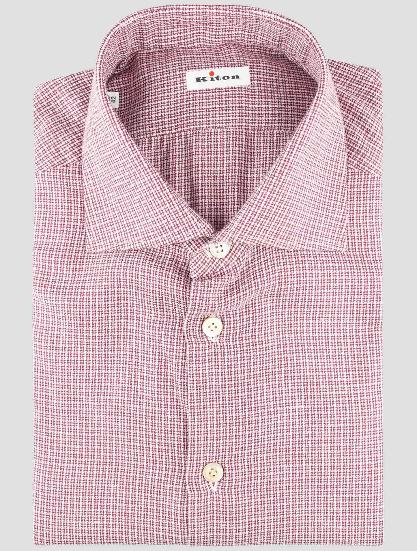 Kiton Burgundy Cotton Shirt