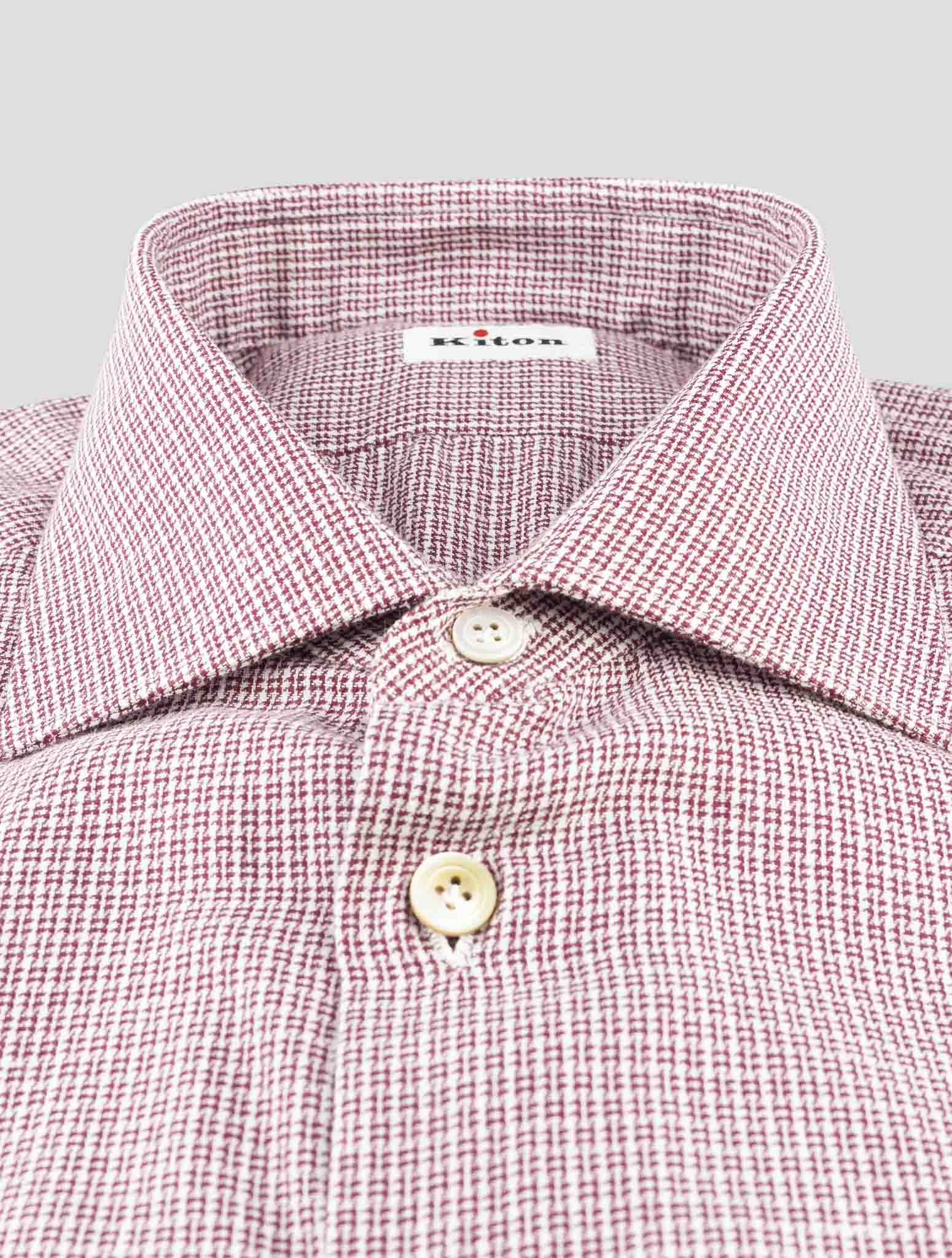 Kiton Burgundy Cotton Shirt