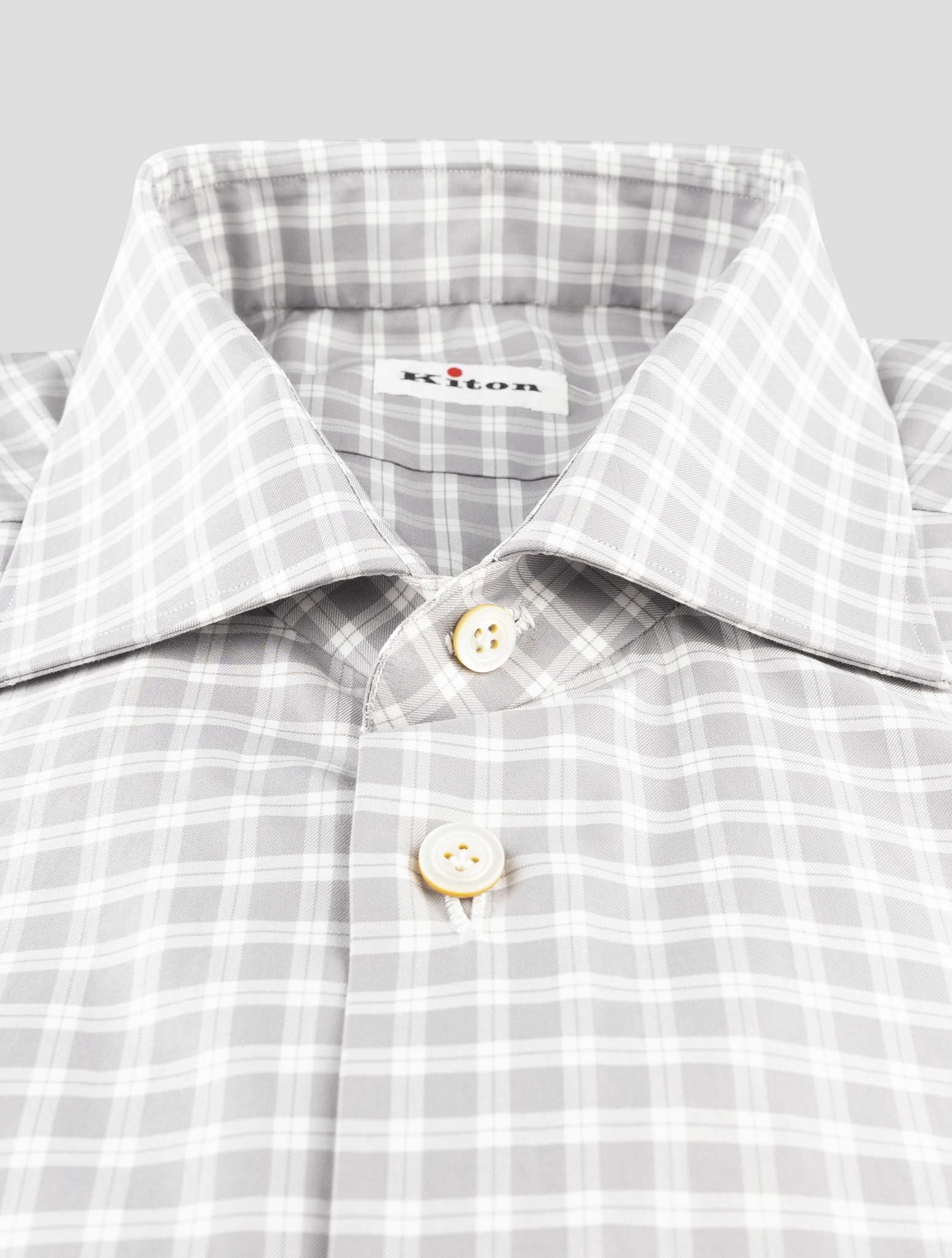 Kiton Gray Cotton Shirt