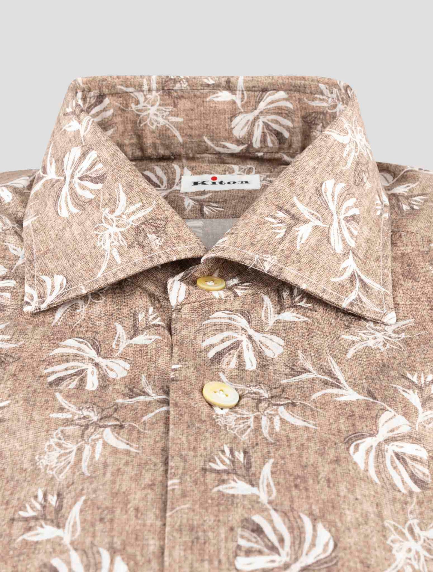 Kiton Brown Cotton Ea Shirt