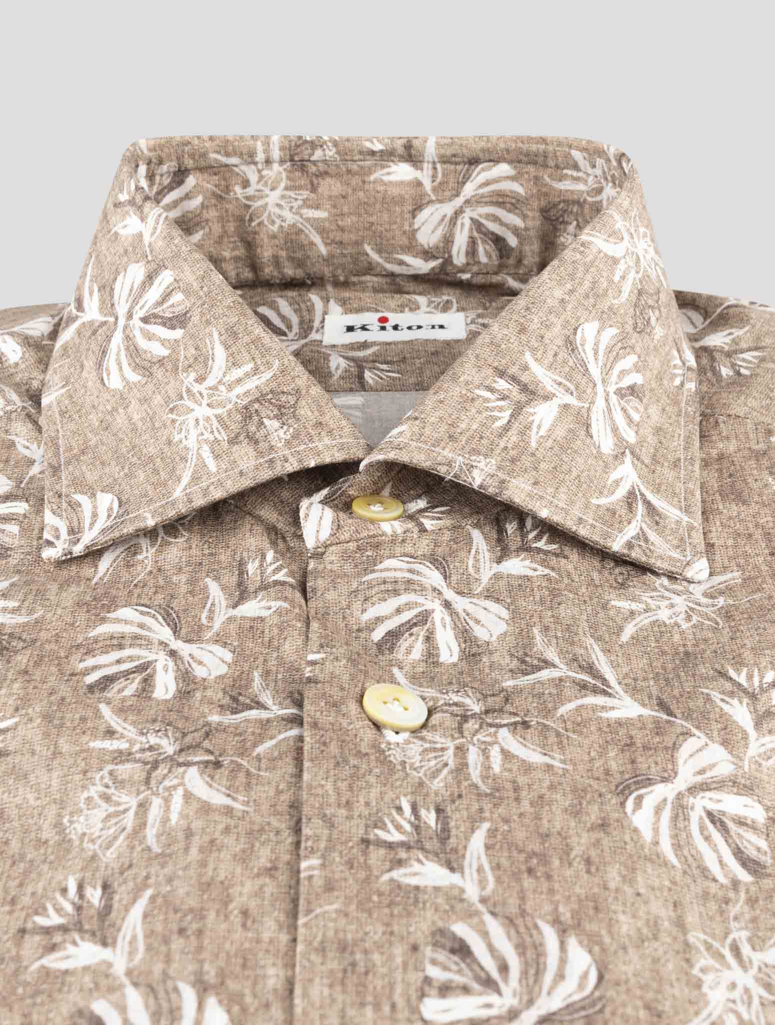 Kiton Brown Cotton Ea Shirt