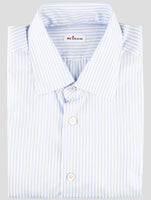 Kiton Light Blue White Cotton Shirt