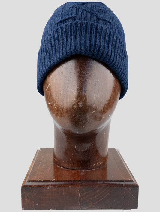 Kiton Blue Cashmere Beanie Hat