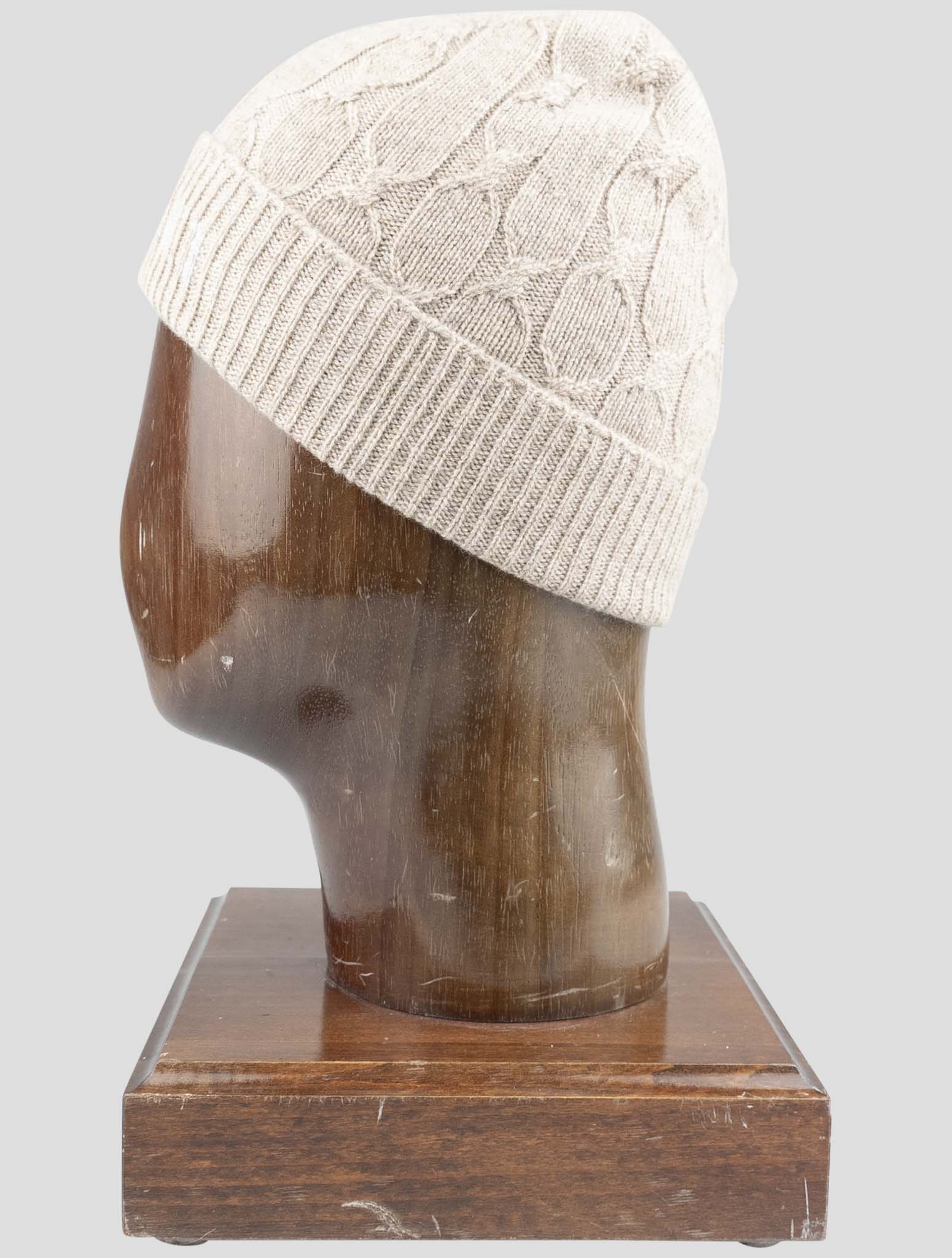 Kiton Beige Cashmere Beanie Hat
