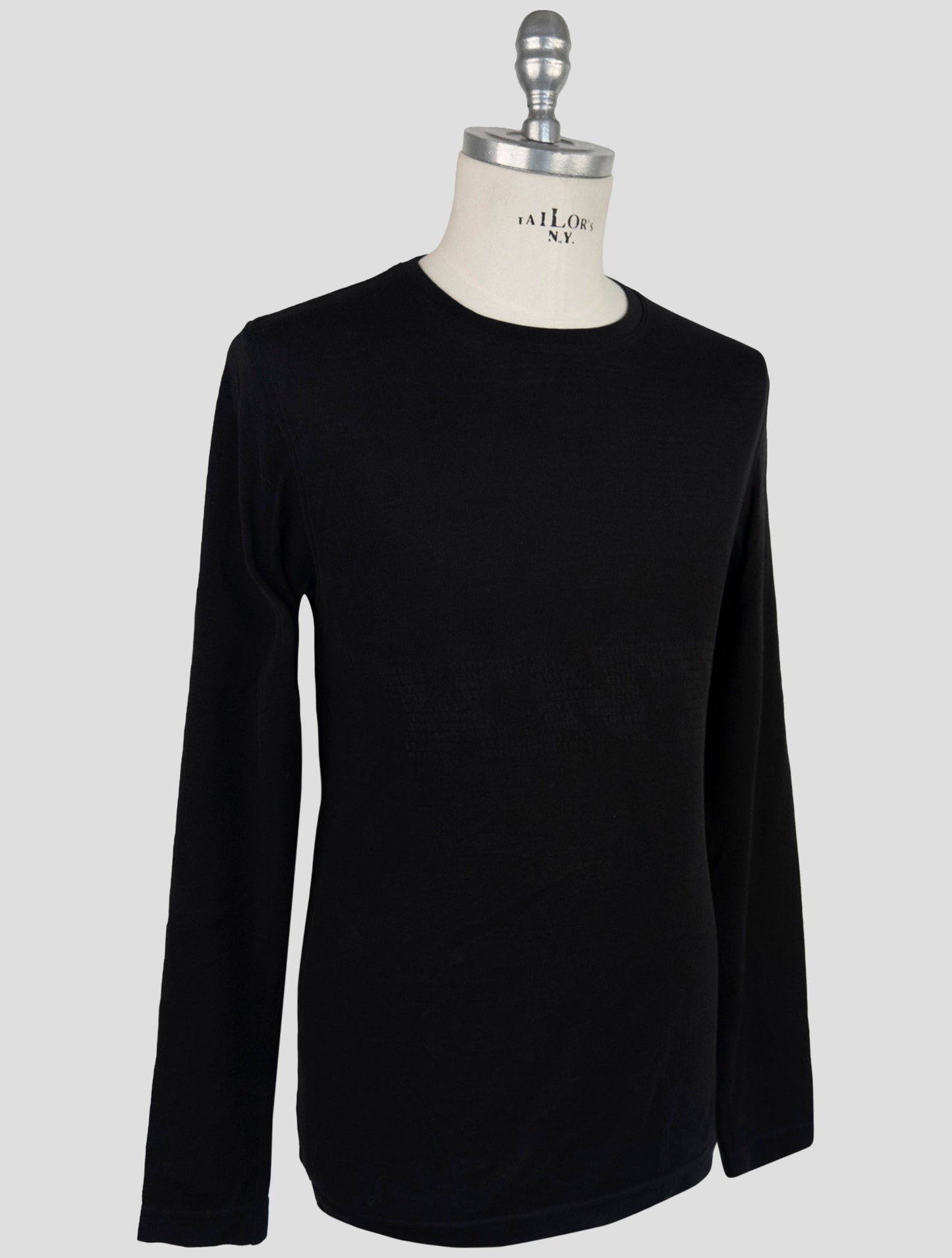 Kiton Knt Black Cotton Sweater Crewneck