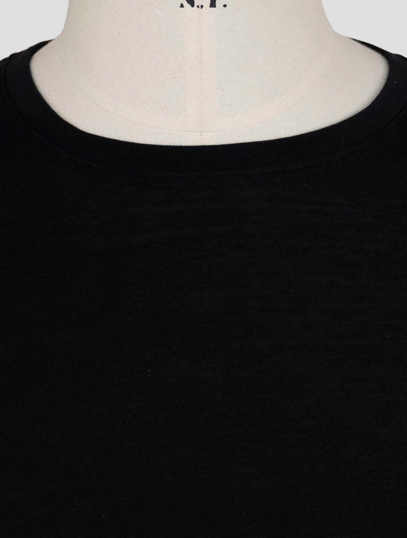 Kiton Knt Black Cotton Sweater Crewneck