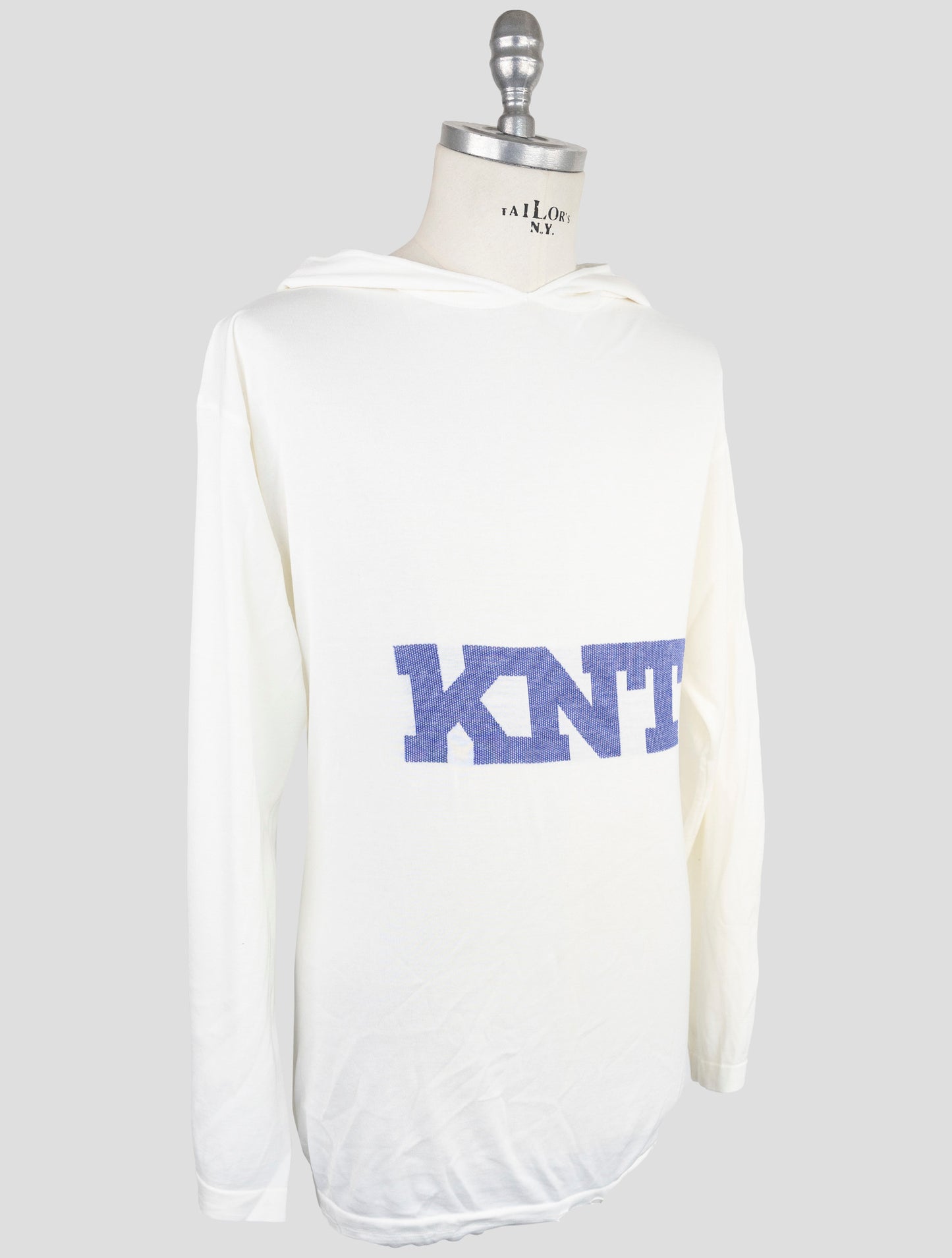 Kiton Knt White Cotton Sweater Hoodie