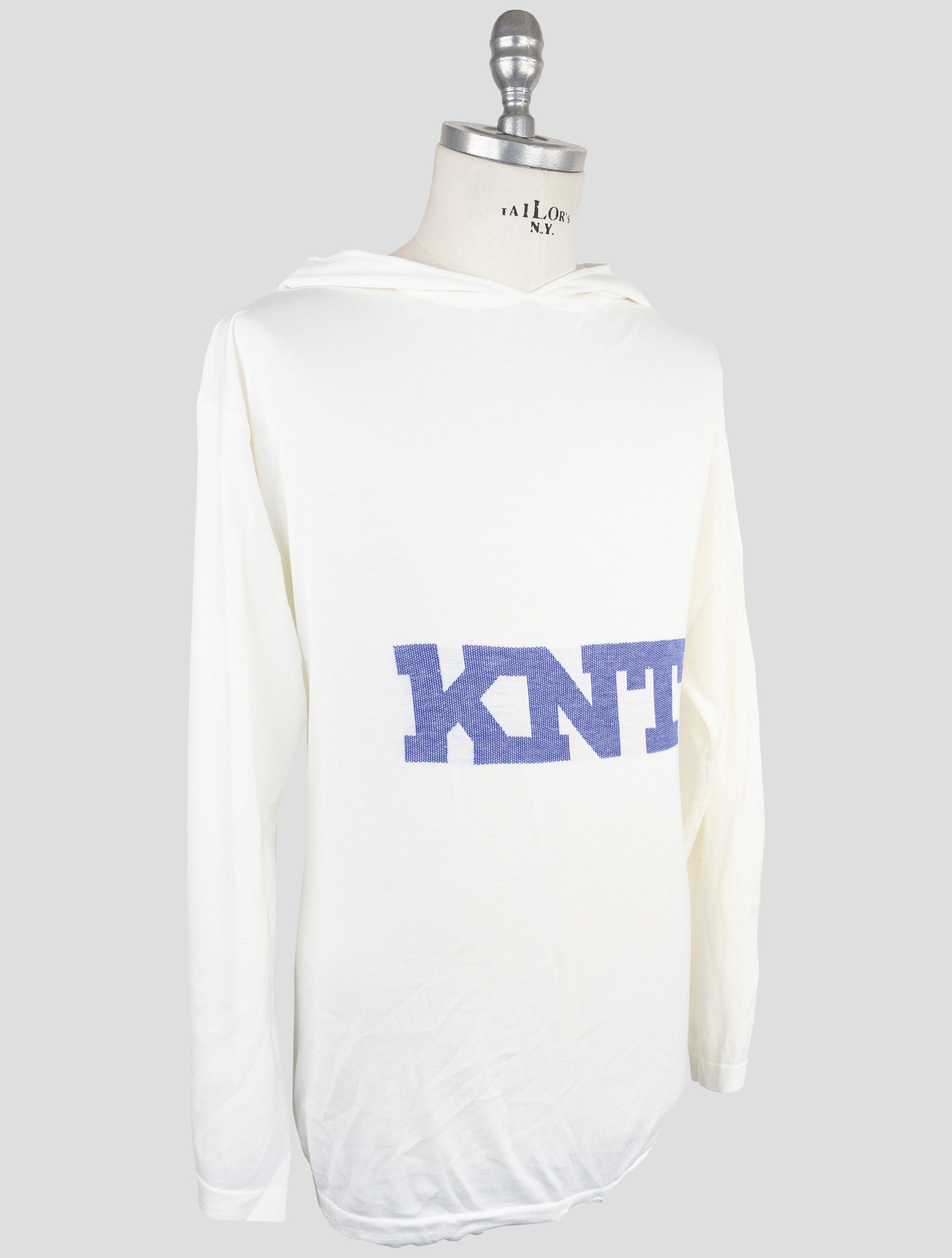 Kiton Knt White Cotton Sweater Hoodie