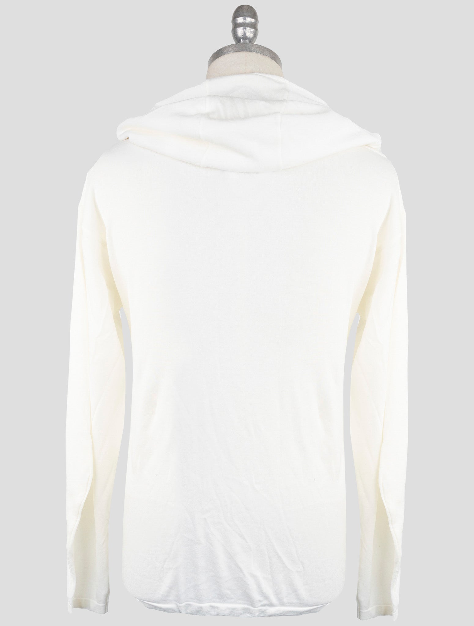 Kiton Knt White Cotton Sweater Hoodie