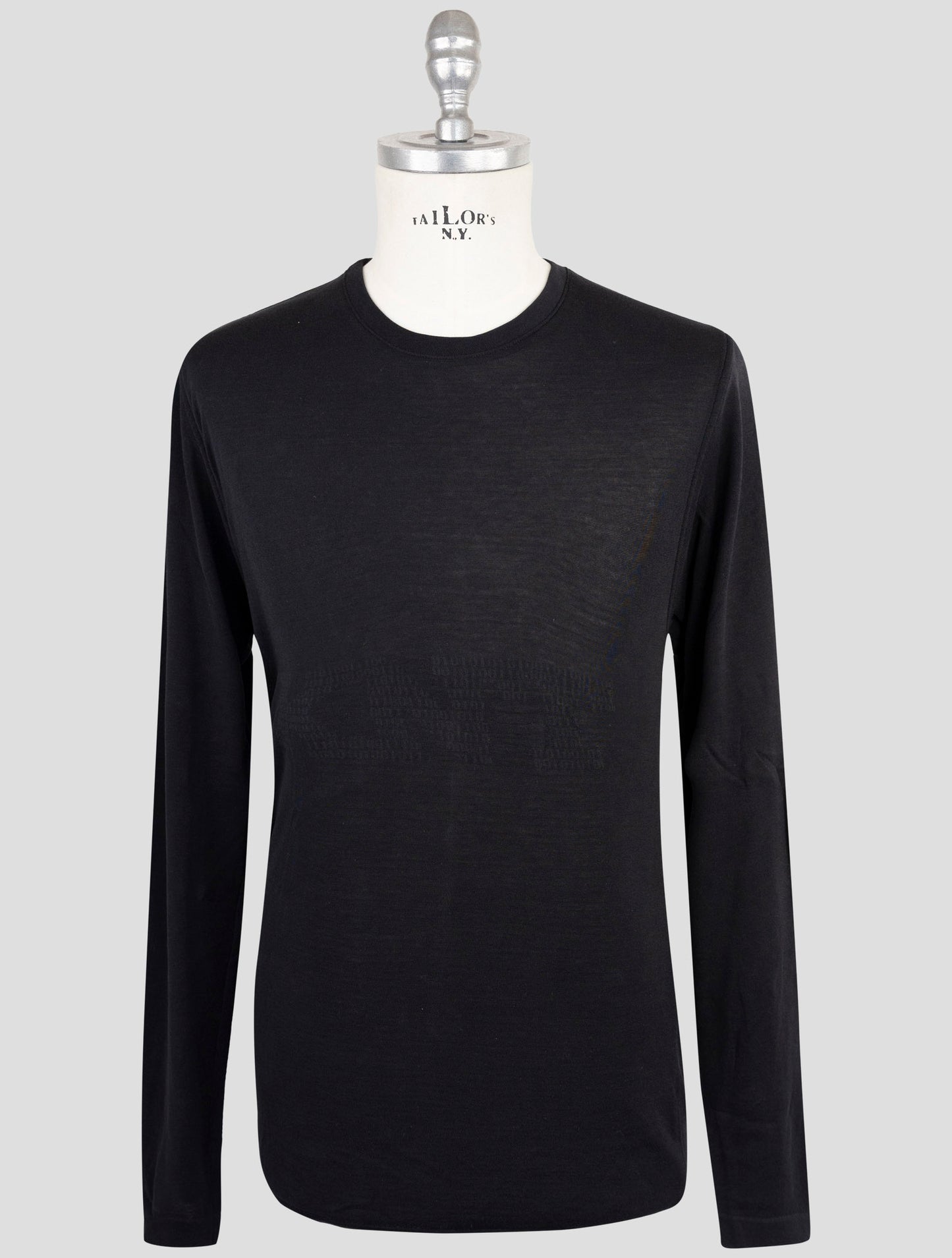 Kiton Knt Black Cotton Sweater Crewneck