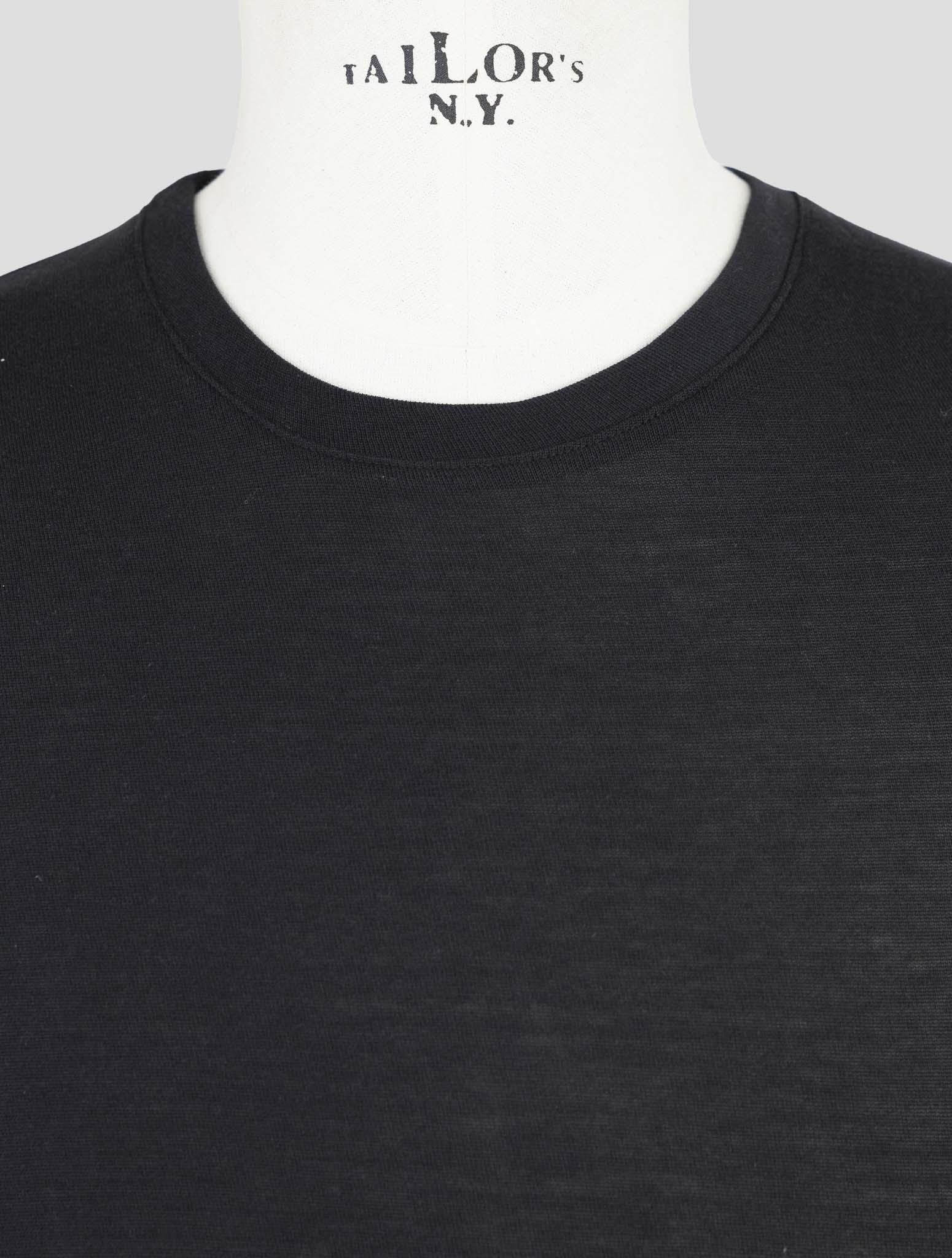 Kiton Knt Black Cotton Sweater Crewneck