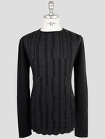 Kiton Knt Dark Gray Wool Cashmere Sweater Crewneck