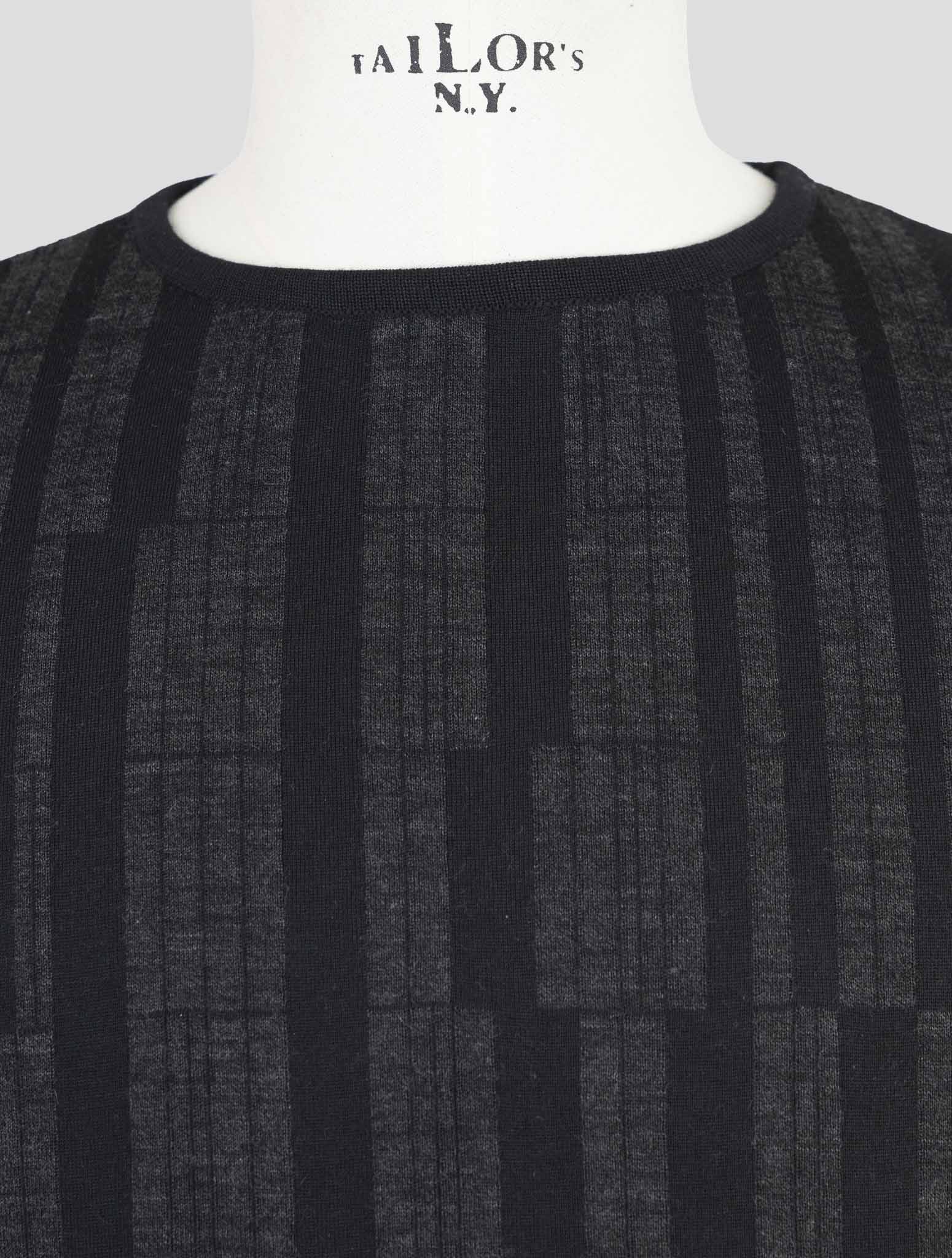 Kiton Knt Dark Gray Wool Cashmere Sweater Crewneck