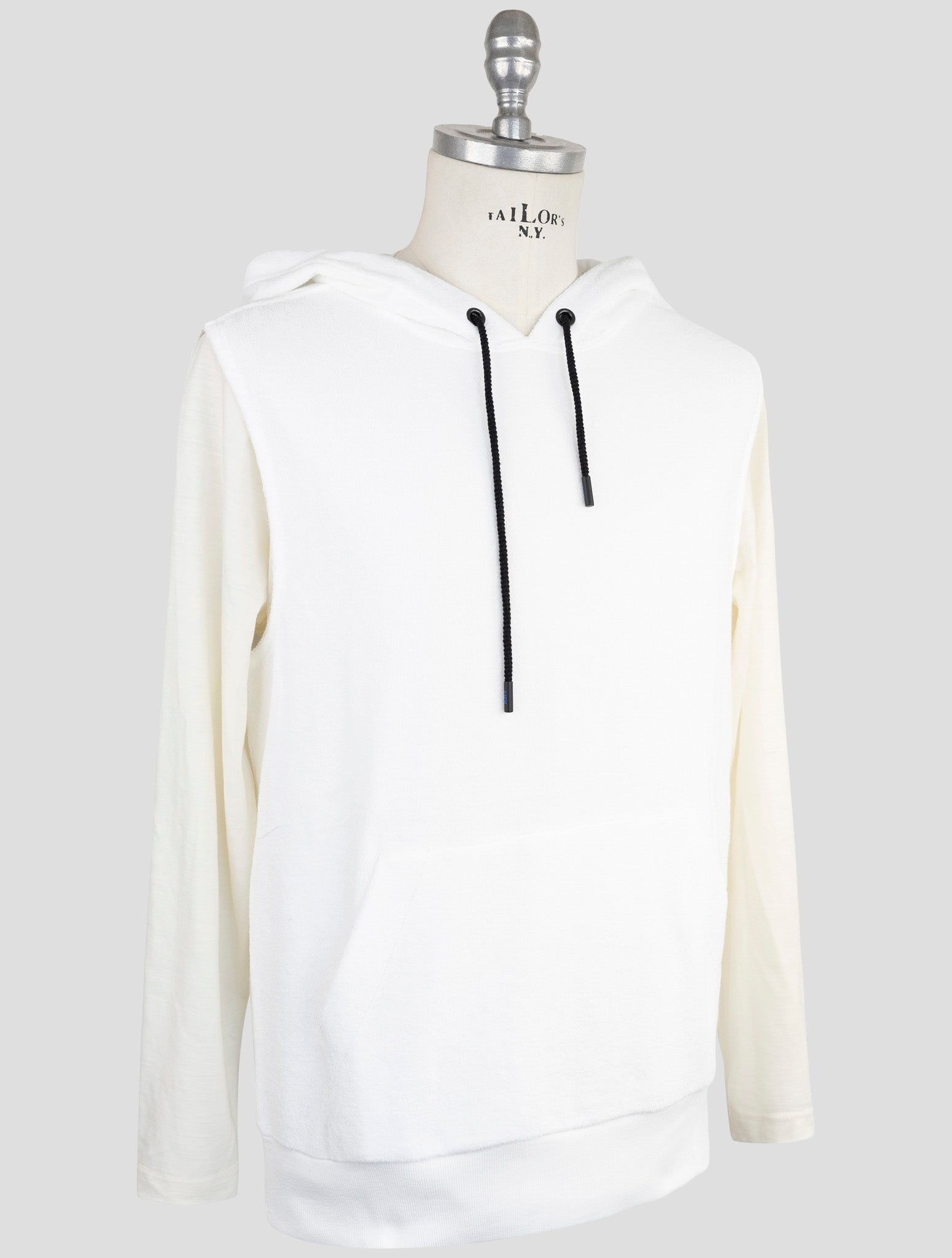 Kiton Knt White Cotton Gilet Hoodie