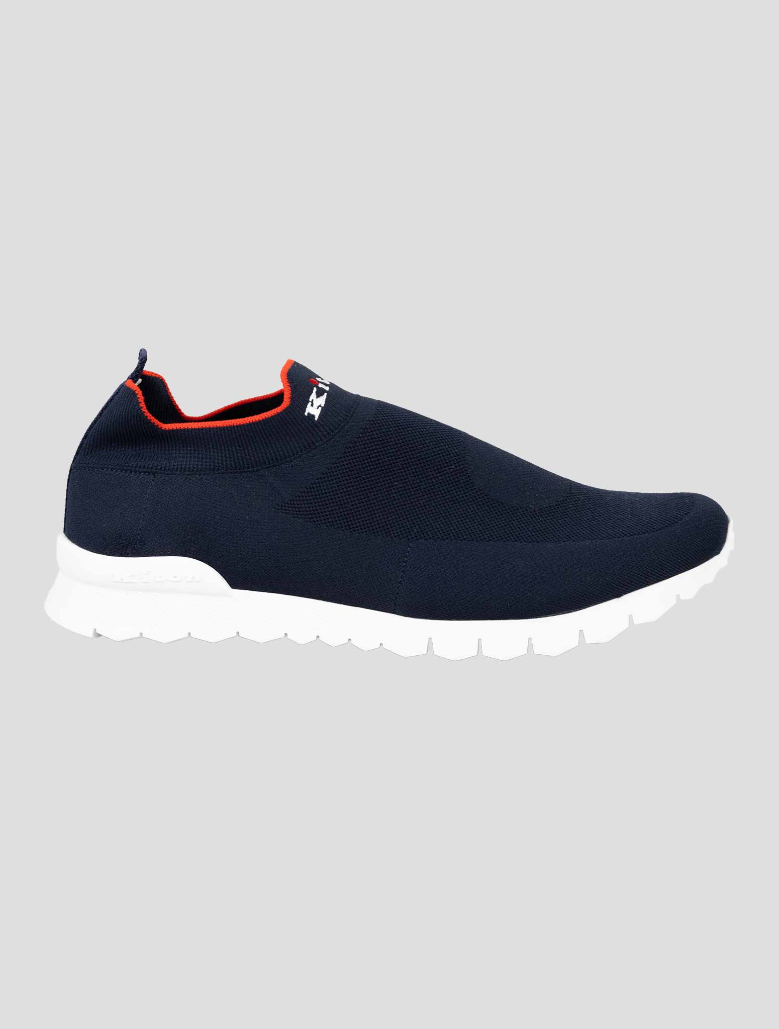 Kiton Blue Cotton Ea Sneakers