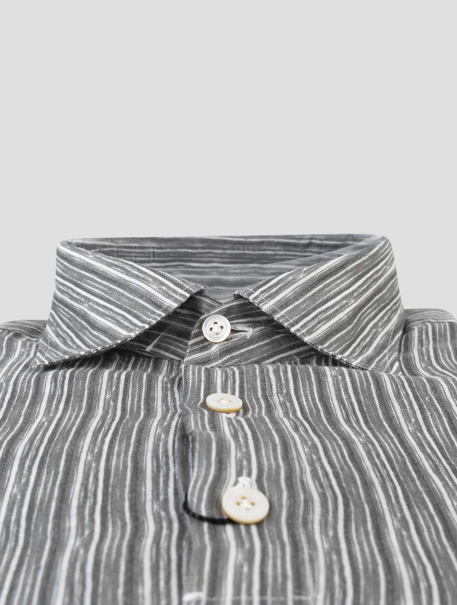 Kiton Green White Linen Sweater Polo