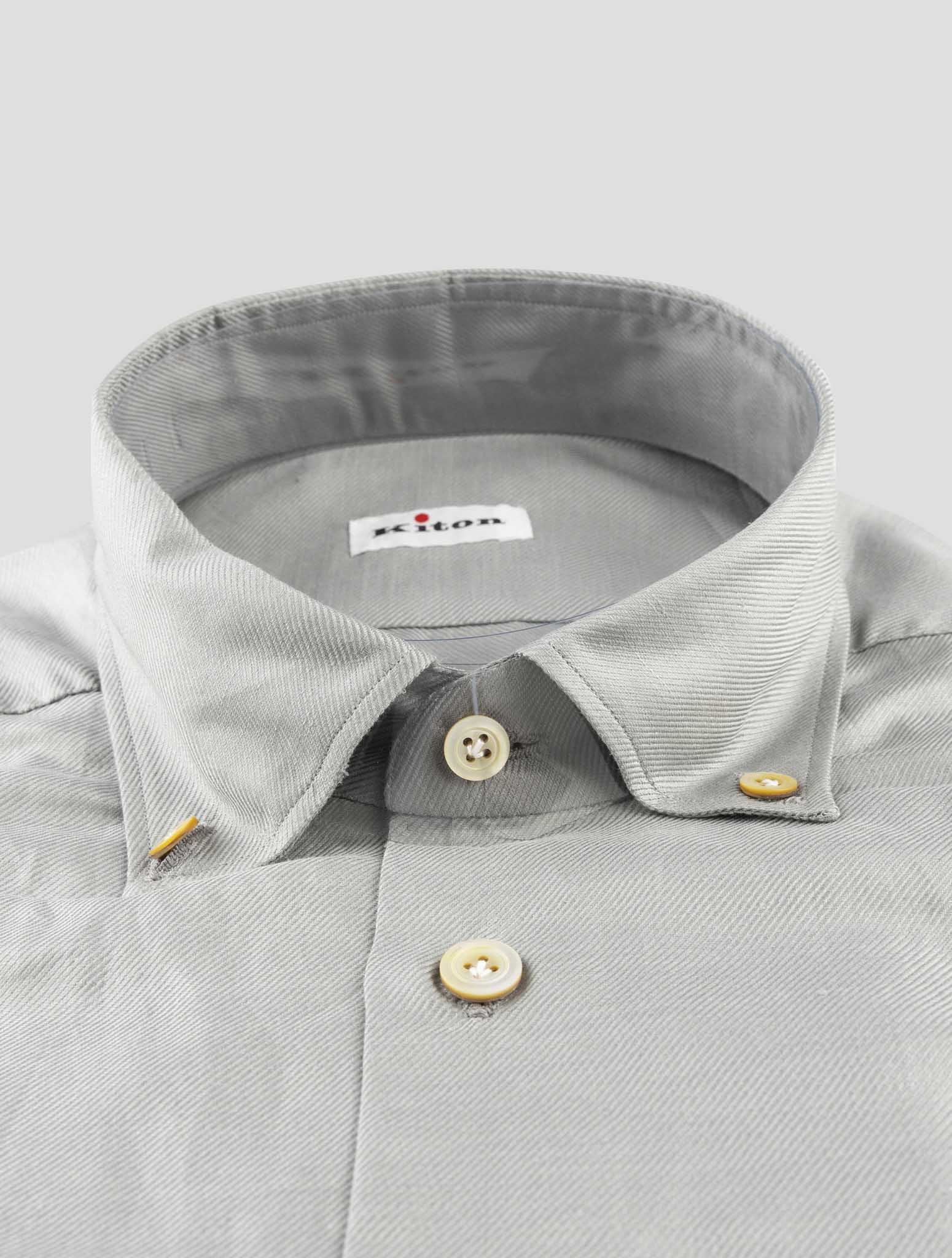 Kiton Gray Cotton Linen Shirt