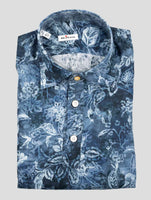 Kiton Blue Linen Sweater Polo