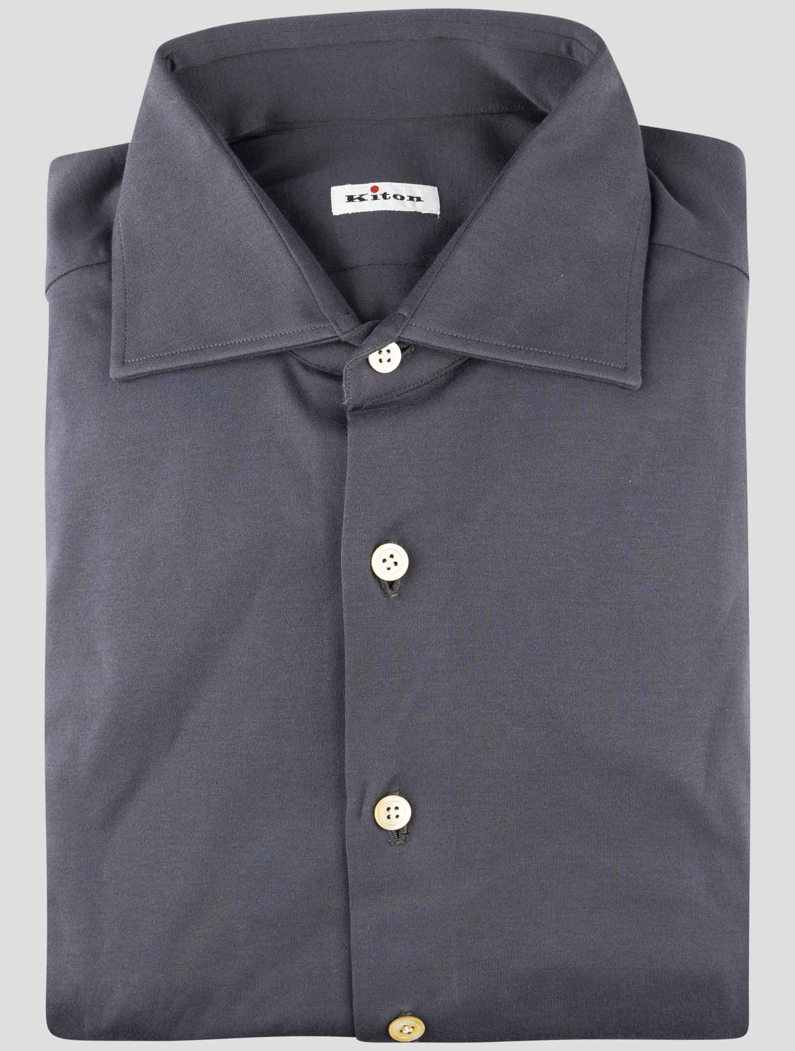 Kiton Gray Cotton Shirt