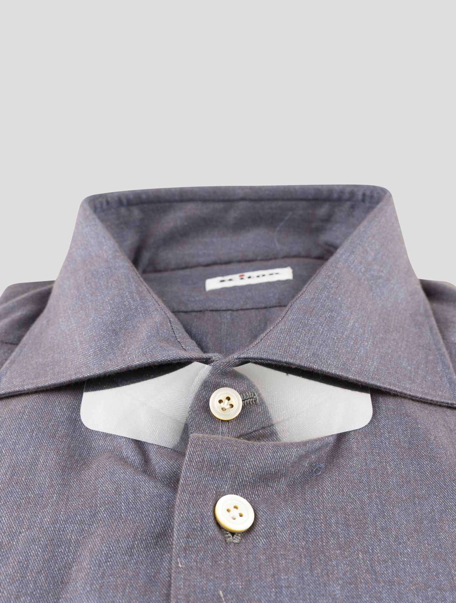 Kiton Blue Brown Cotton Shirt