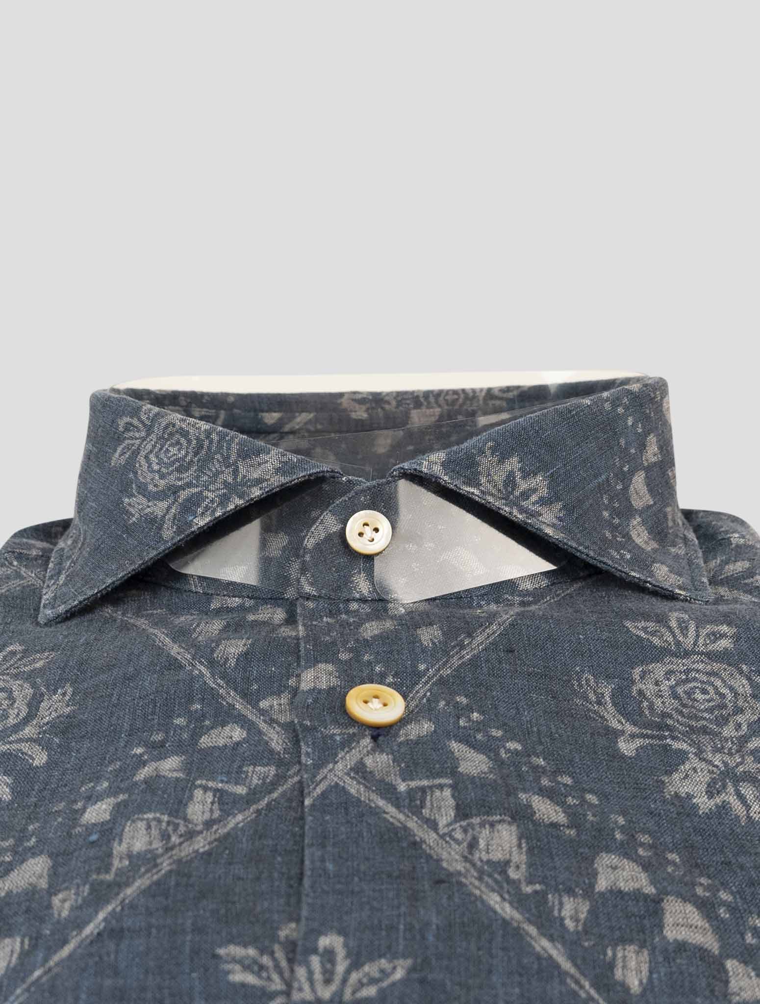 Kiton Blue Linen Shirt
