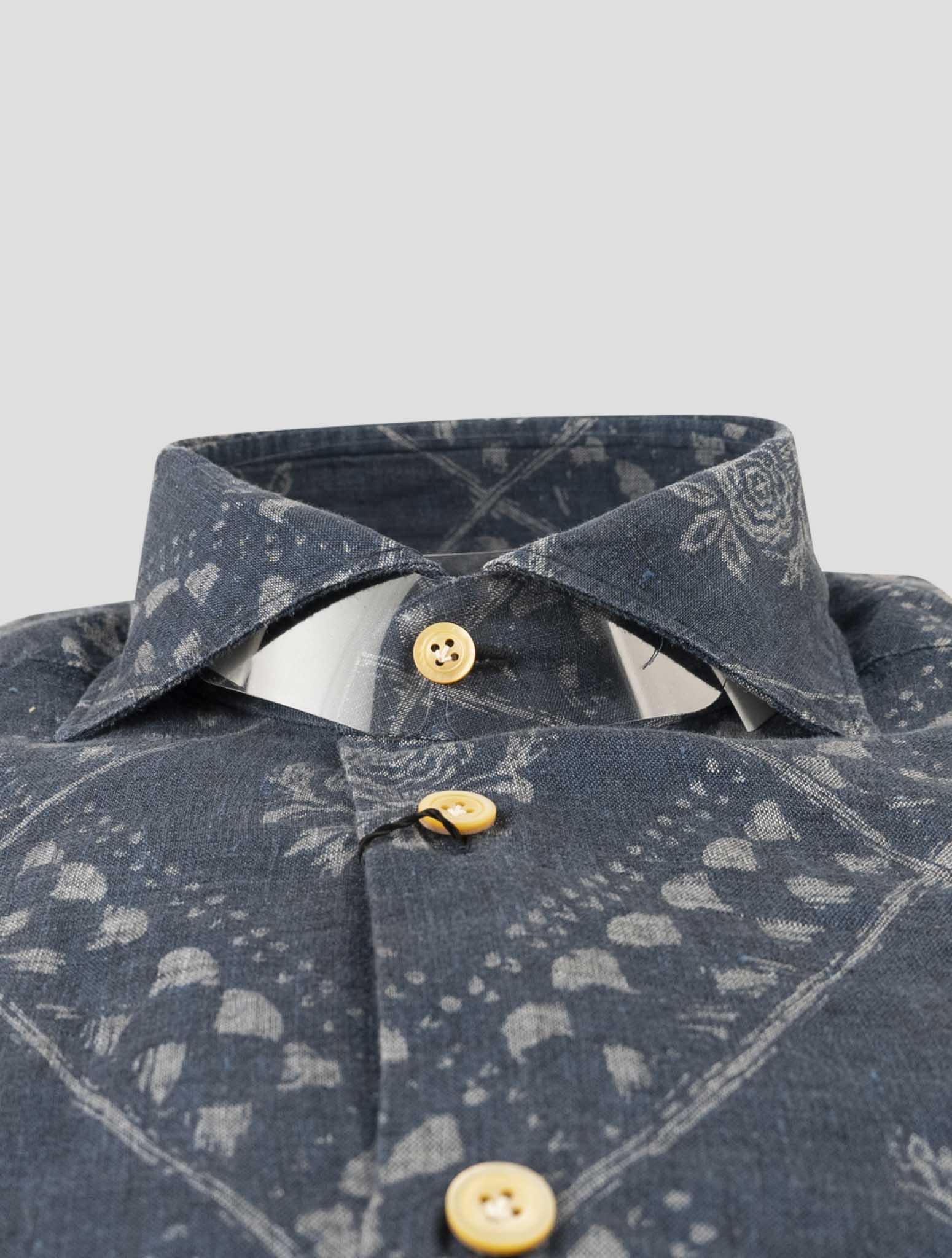 Kiton Blue Linen Shirt