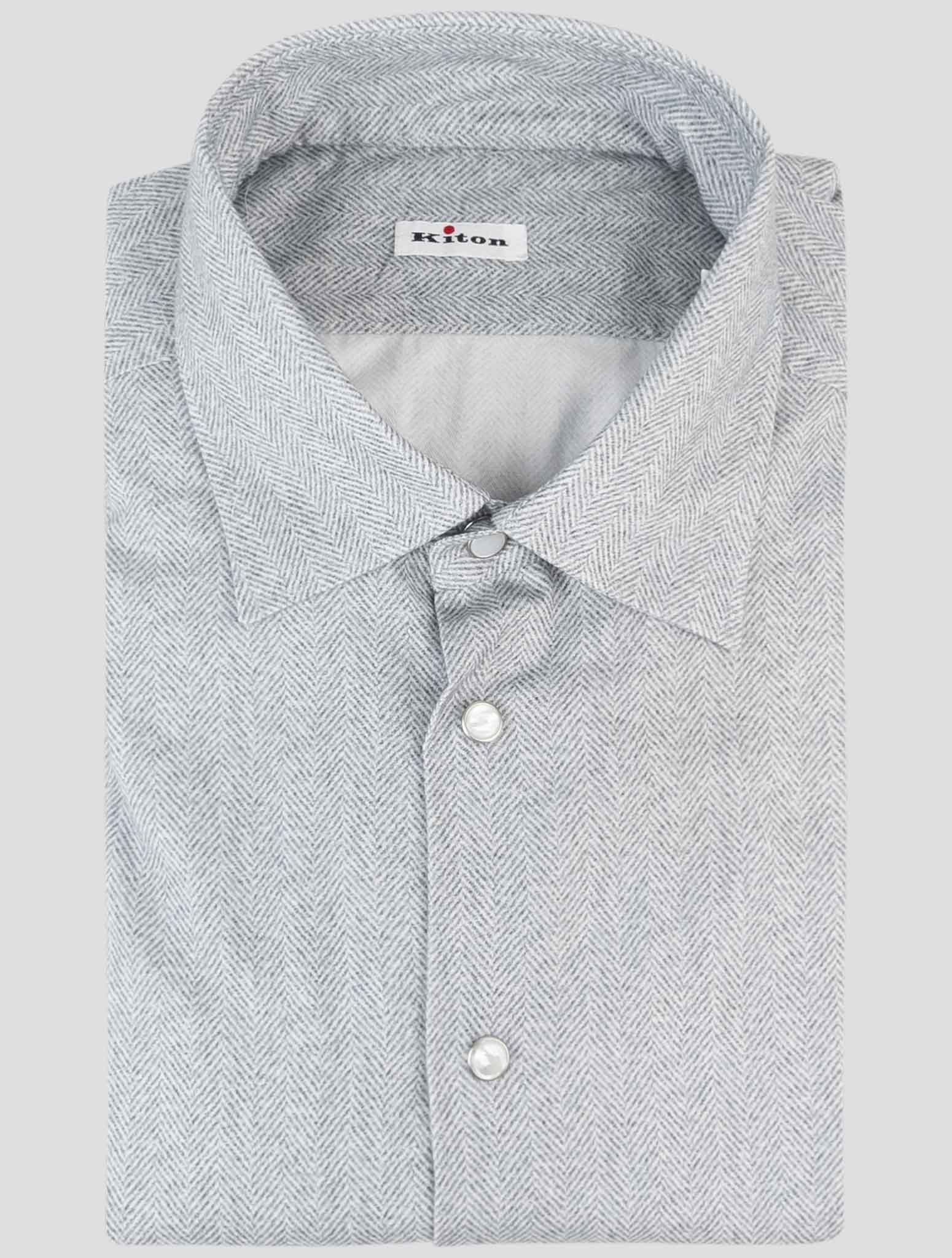 Kiton Gray Linen Shirt