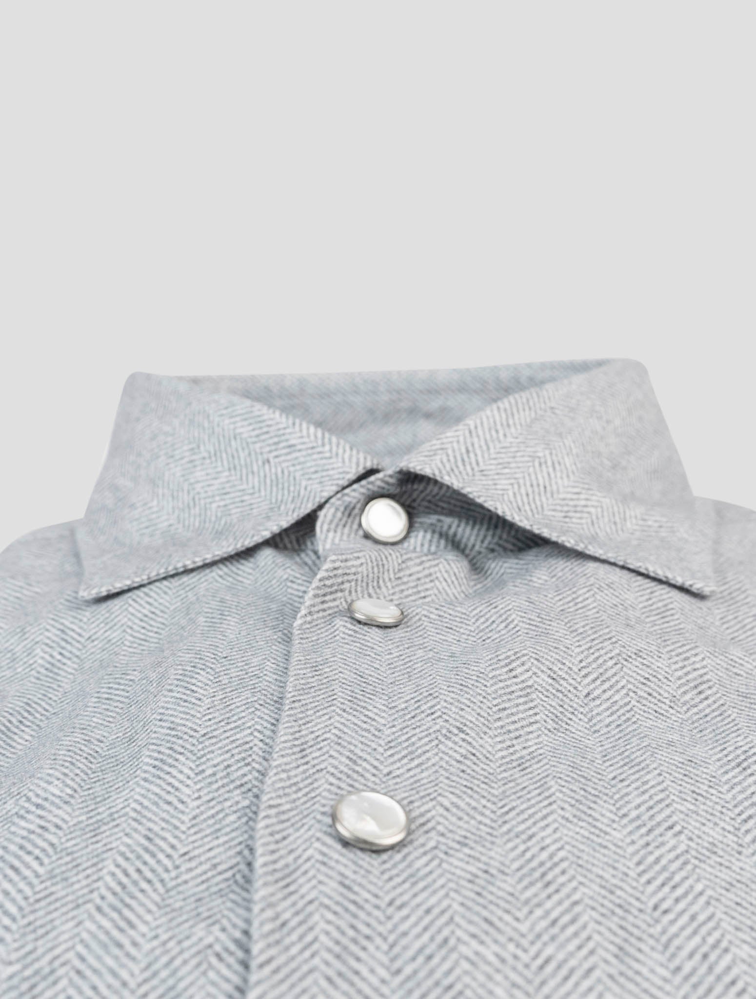 Kiton Gray Linen Shirt