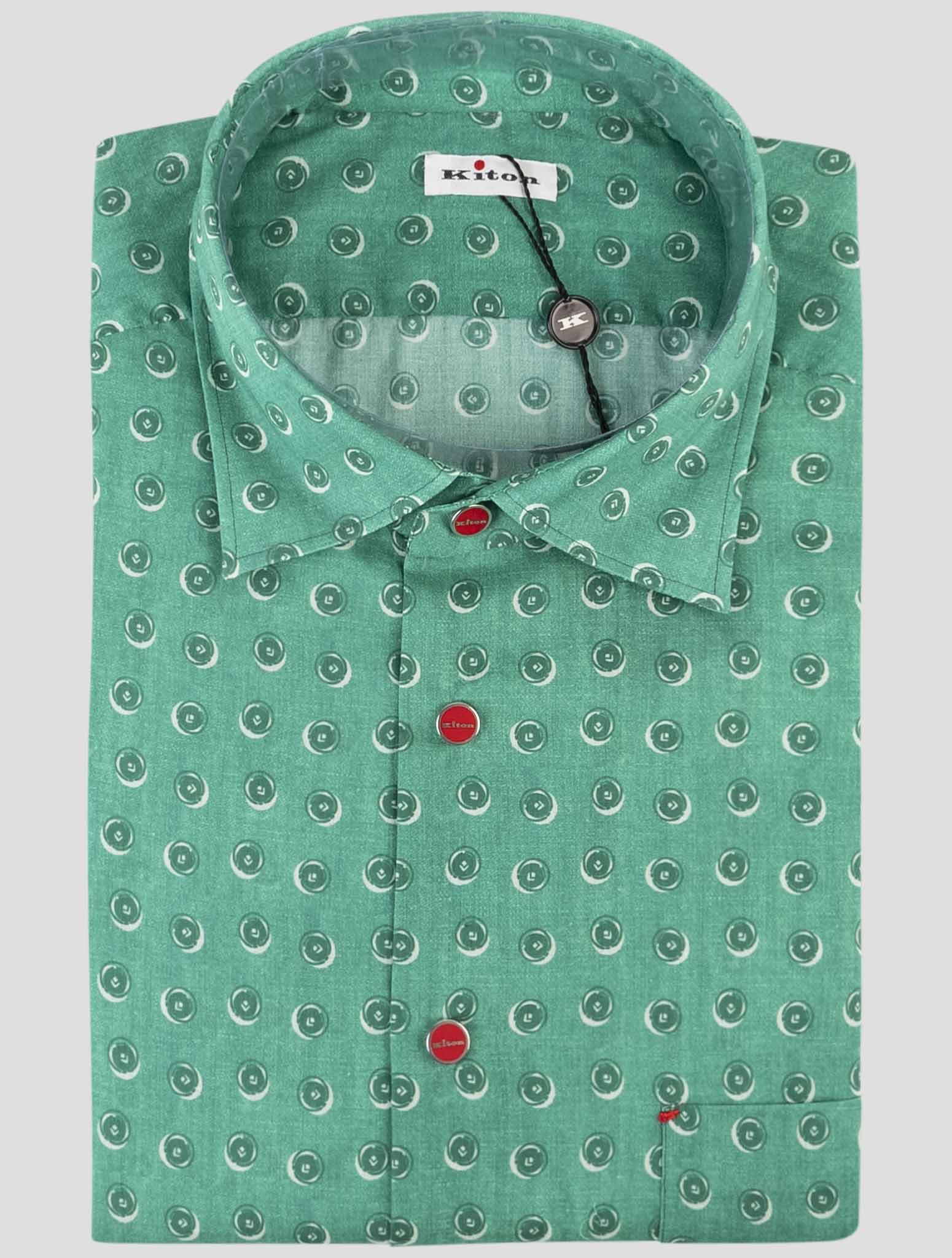 Kiton Green Cotton Shirt