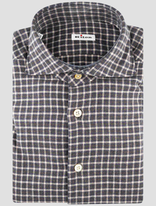 Kiton Brown Cotton Shirt