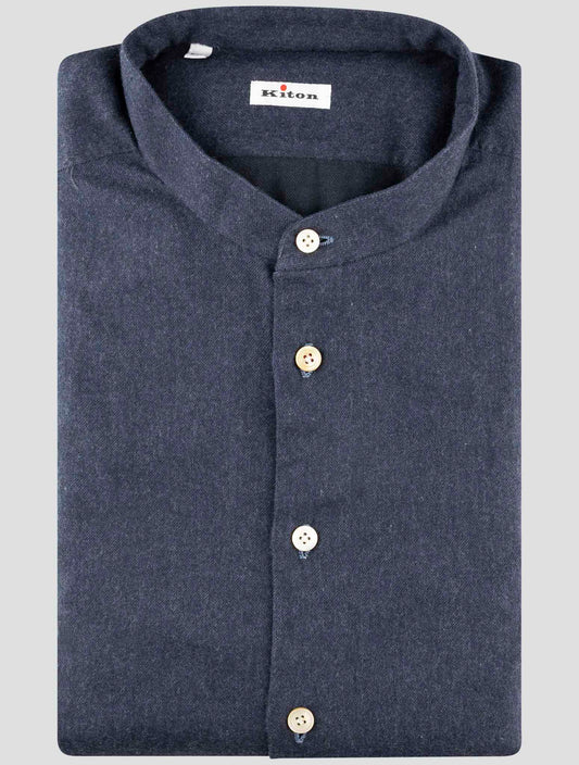 Kiton Blue Cotton Shirt