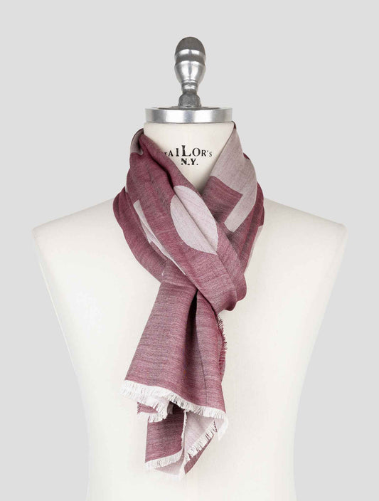 Kiton Burgundy Cashmere Silk Scarf