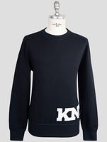 Kiton Knt Dark Blue Cotton Sweater Crewneck