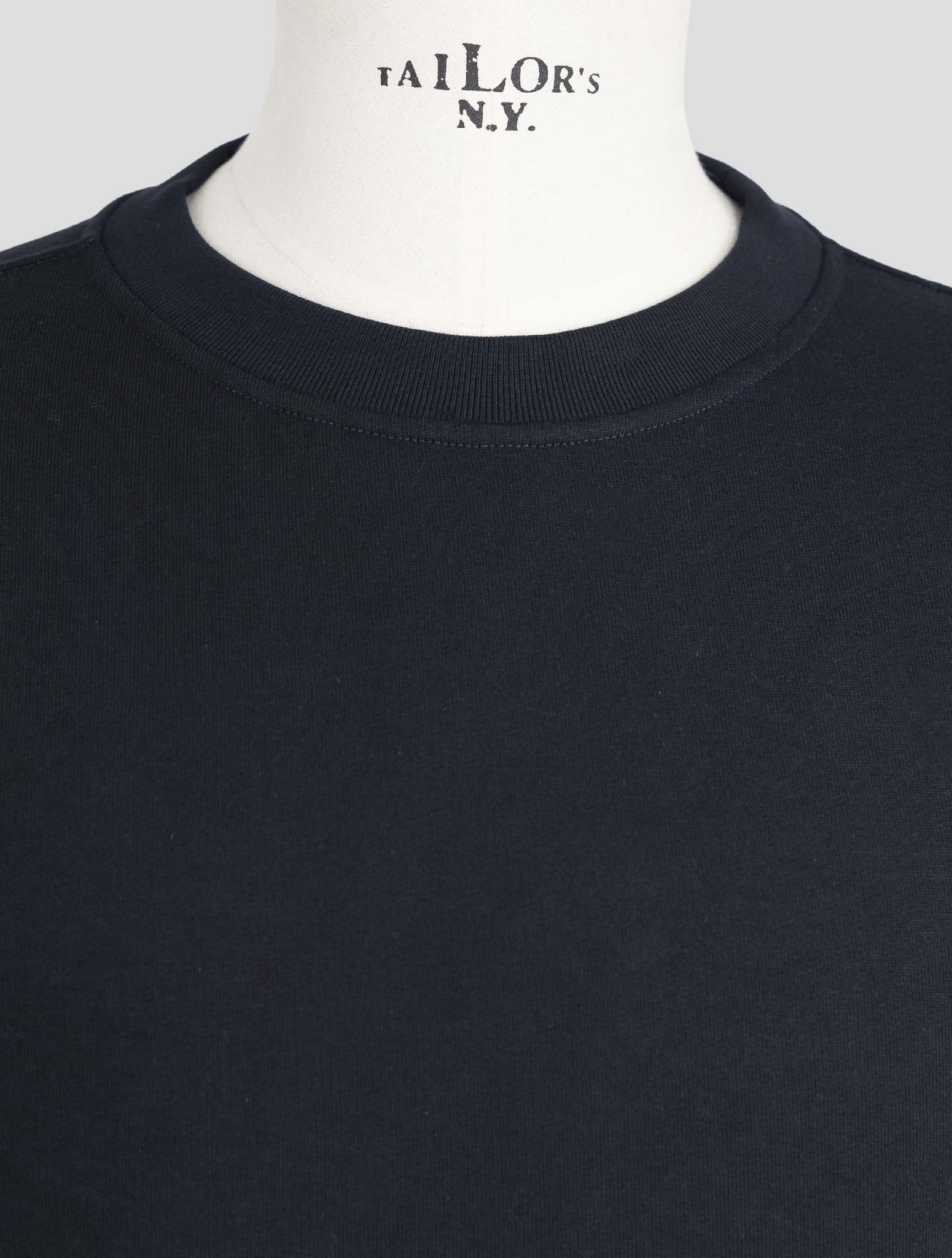 Kiton Knt Dark Blue Cotton Sweater Crewneck