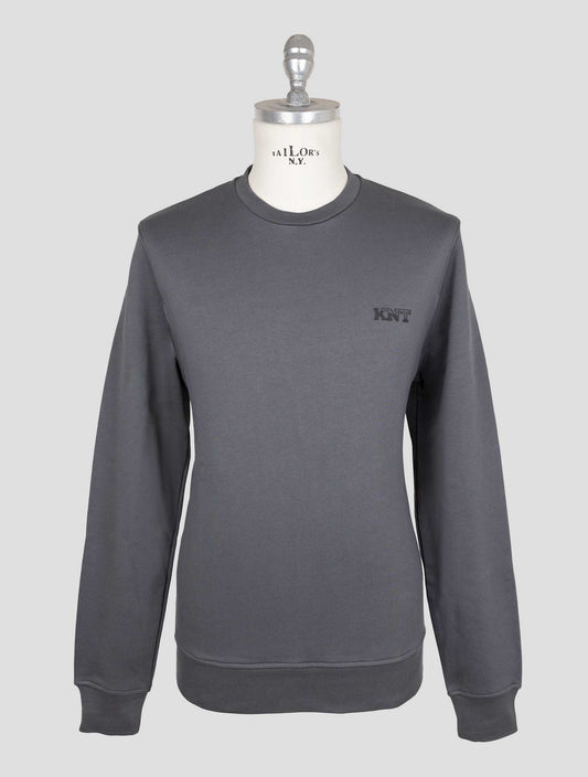 Kiton Knt Gray Cotton Sweater Crewneck