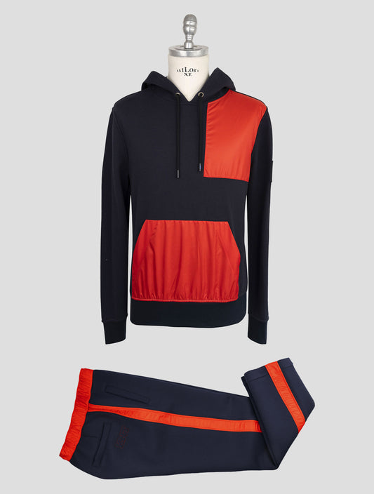 Kiton Knt Blue Cotton Ea Sweater Hoodie