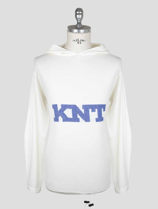 Kiton Knt White Cotton Sweater Hoodie