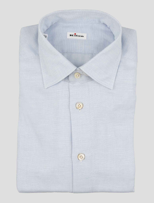 Kiton Light Blue Cotton Shirt