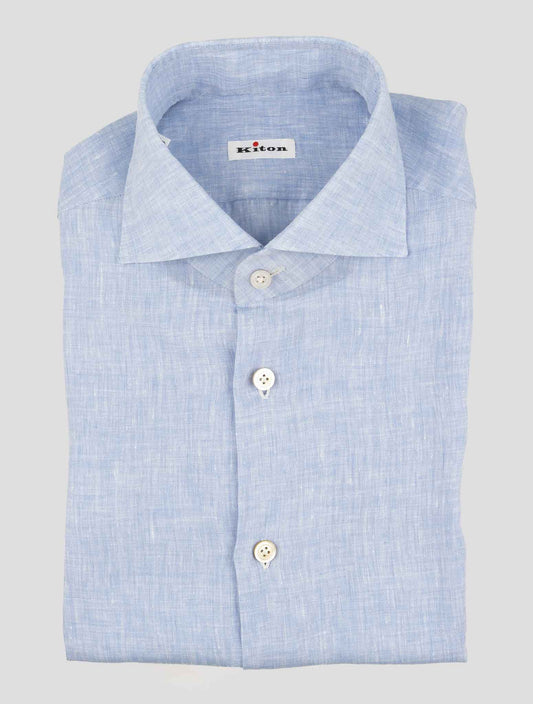 Kiton Light Blue Linen Shirt