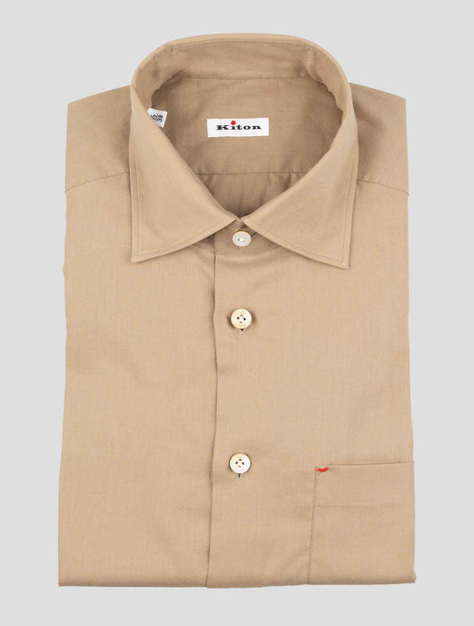 Kiton Brown Cotton Shirt