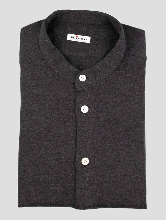 Kiton Dark Gray Cotton Cashmere Shirt