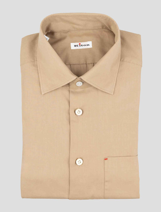 Kiton Brown Cotton Shirt