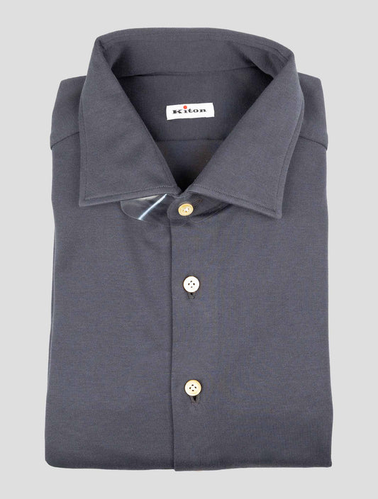 Kiton Gray Cotton Shirt