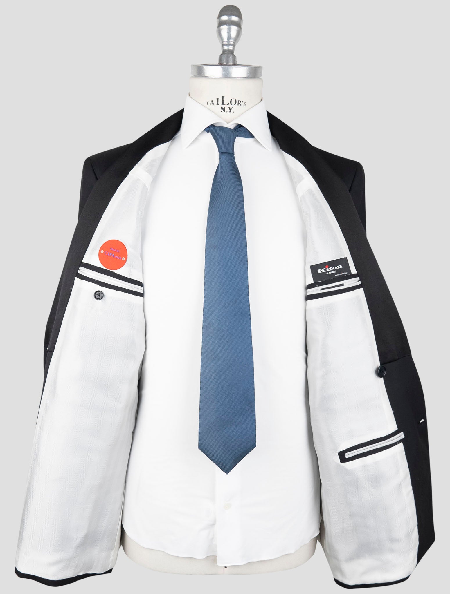 Kiton Black Wool Smoking Suit