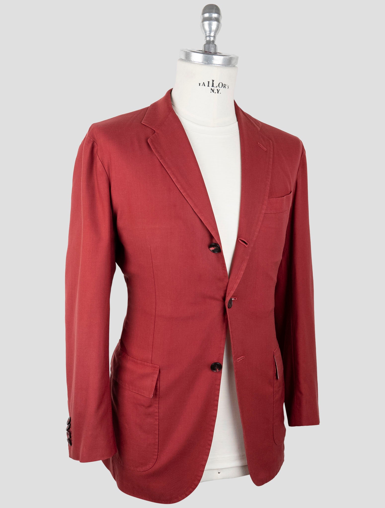 Kiton Burgundy Cashmere Blazer